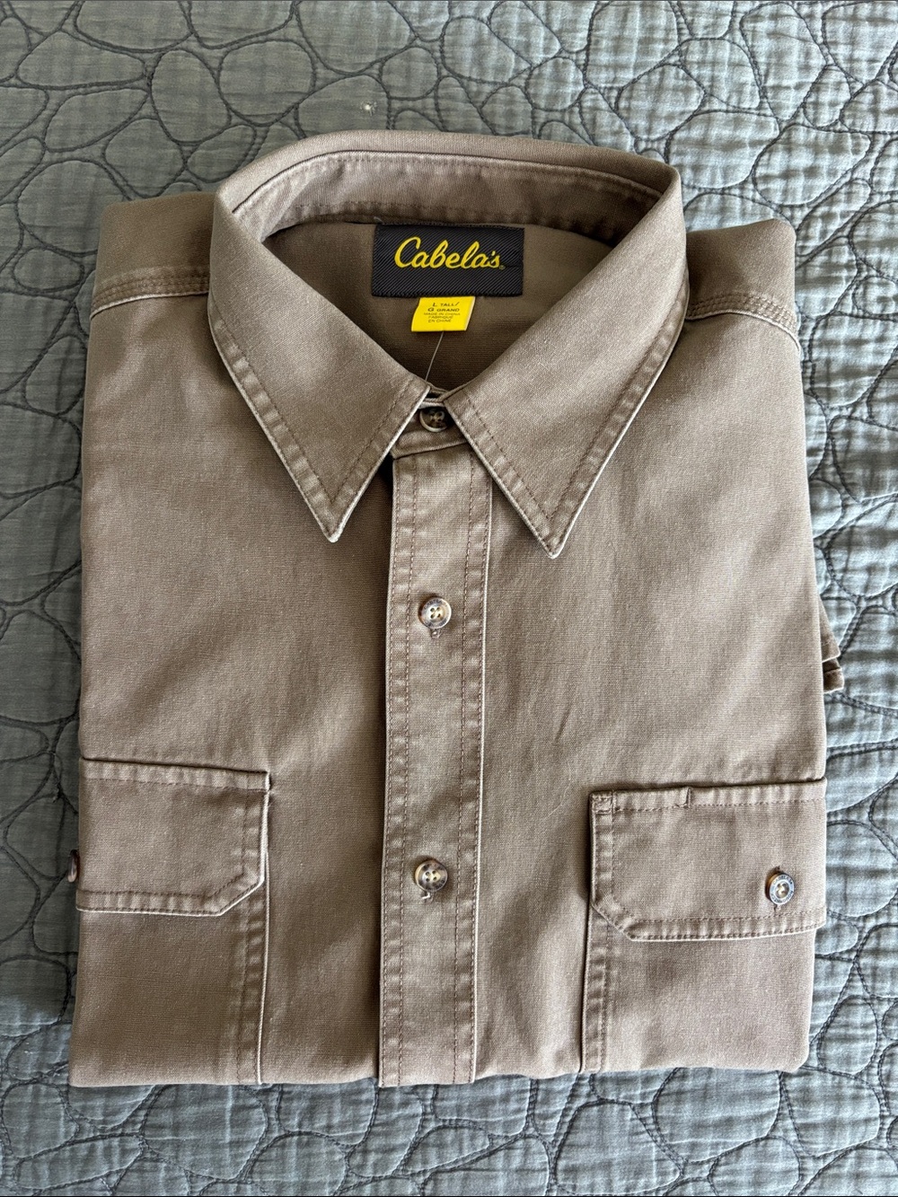 NWT Cabela's Men's Desert Tan Roughneck Stonewash Canvas Shirt